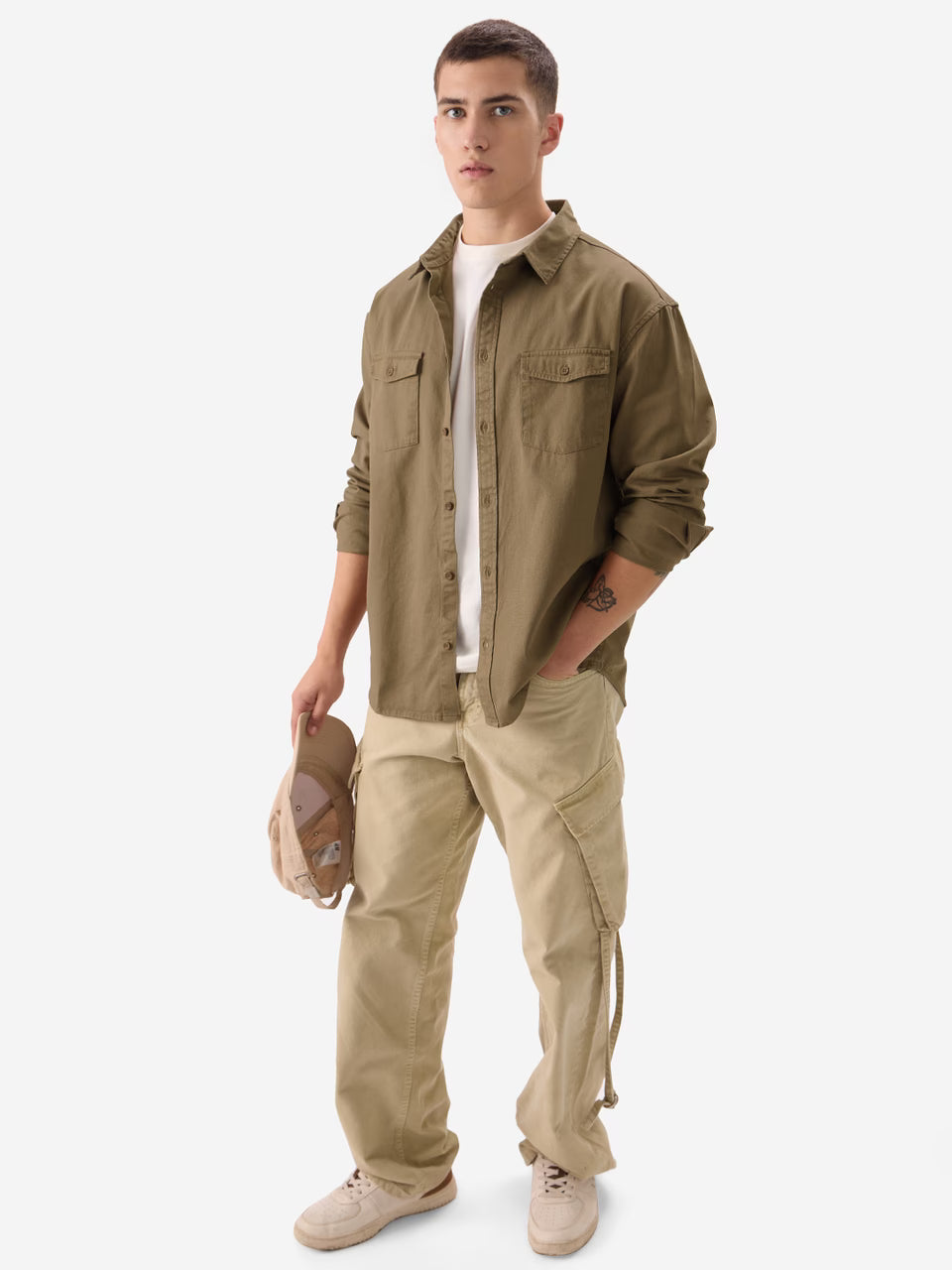 Brown Men Utility Shirt