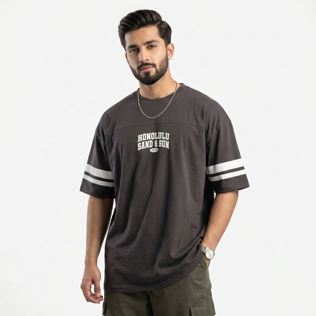 Charcoal Varsity Honolulu Tee