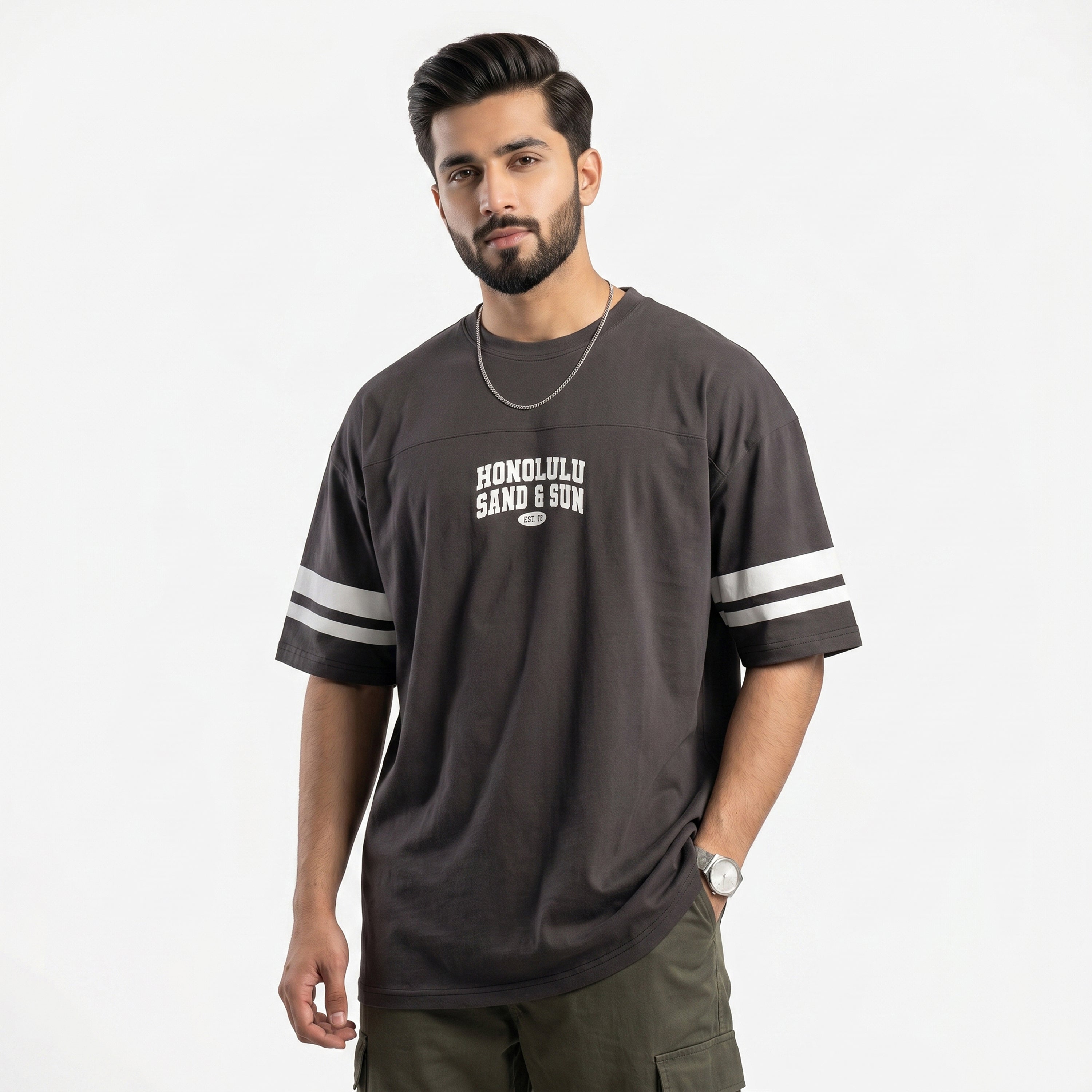 Charcoal Varsity Honolulu Tee