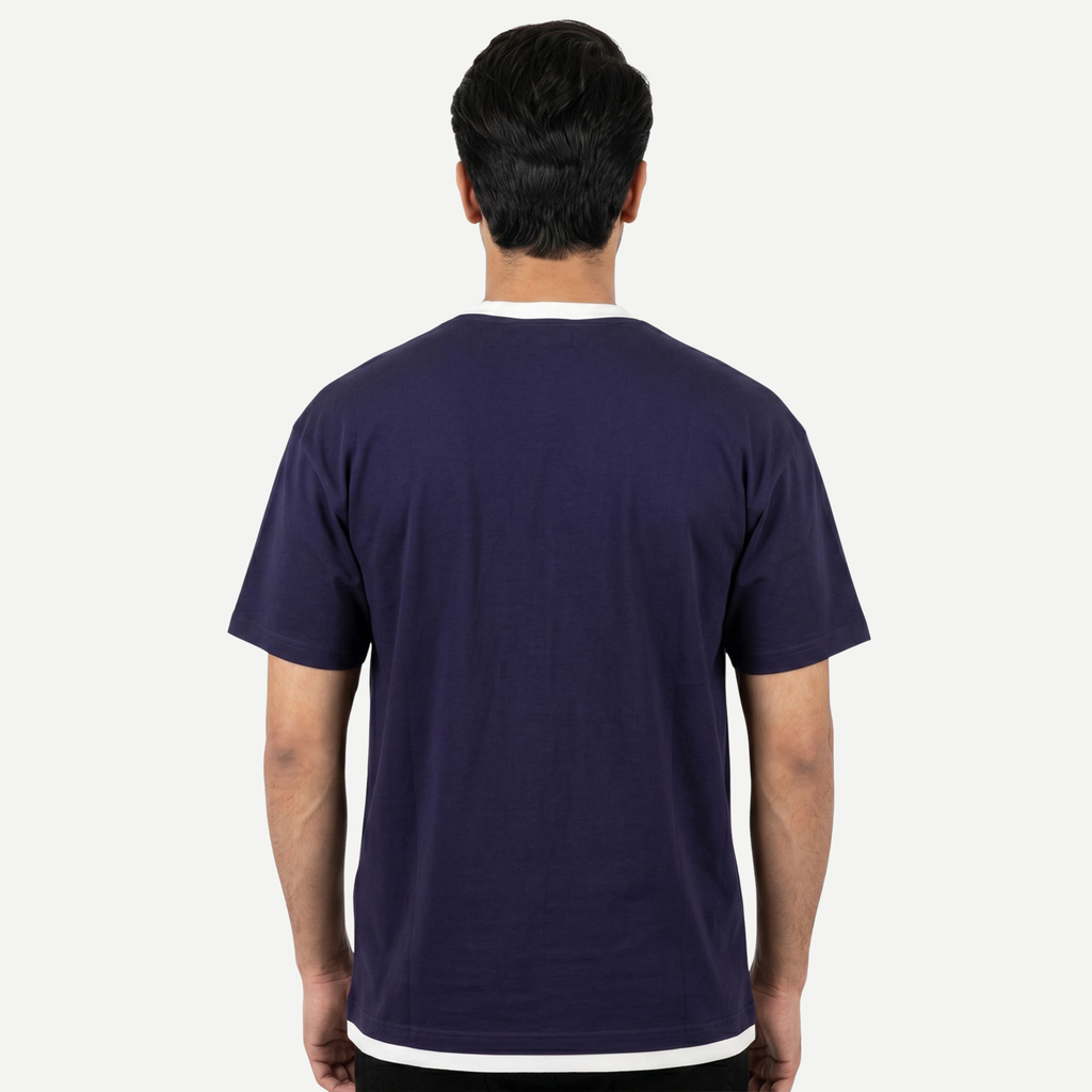 Midnight Navy Layered V-Notch Tee