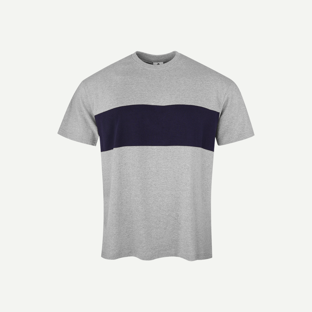 Heather Grey Block Stripe Tee